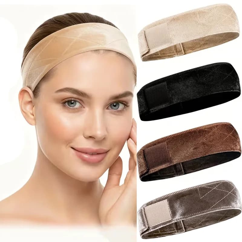 Adjustable Velvet Wig Grip Band with Velcro Non Slip Elastic Wig Fixing Headband Comfort Wig Accessory Different Head Sizes