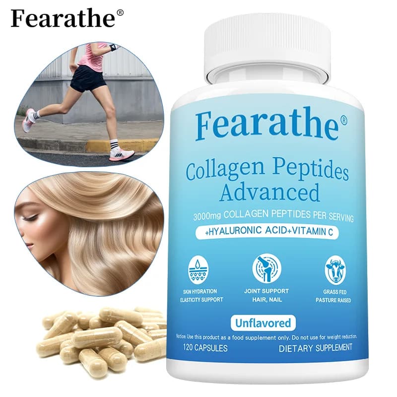 Collagen peptide supplement - Rich in hyaluronic acid and vitamin C - Improves skin health and supports joint and bone health
