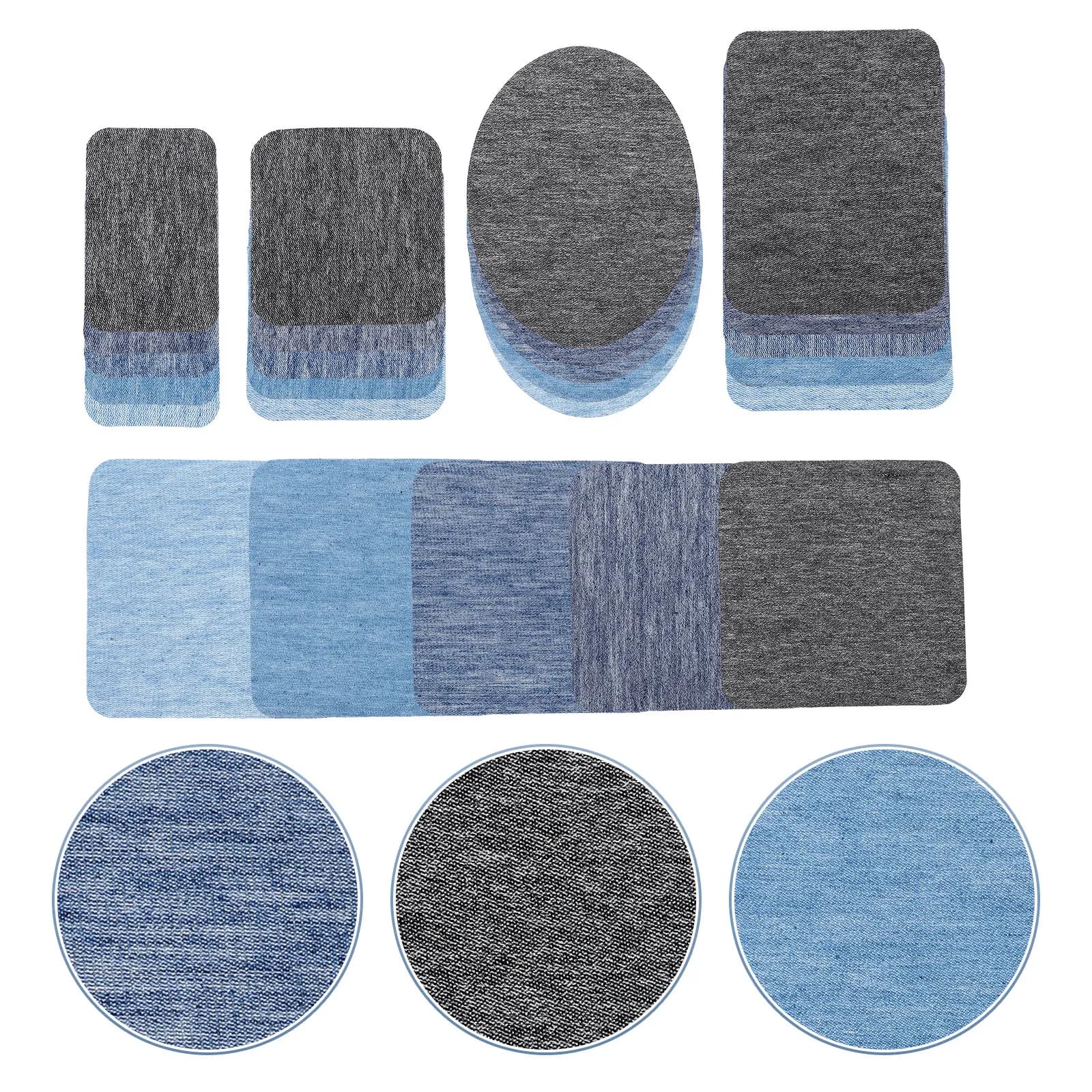 Set di Toppe per Vestiti, Kit di Riparazione e Decorazione in Denim, Toppe Autoadesive, Accessori per Cucito per Jeans, Abbigliamento, Borse, Stile Festivo