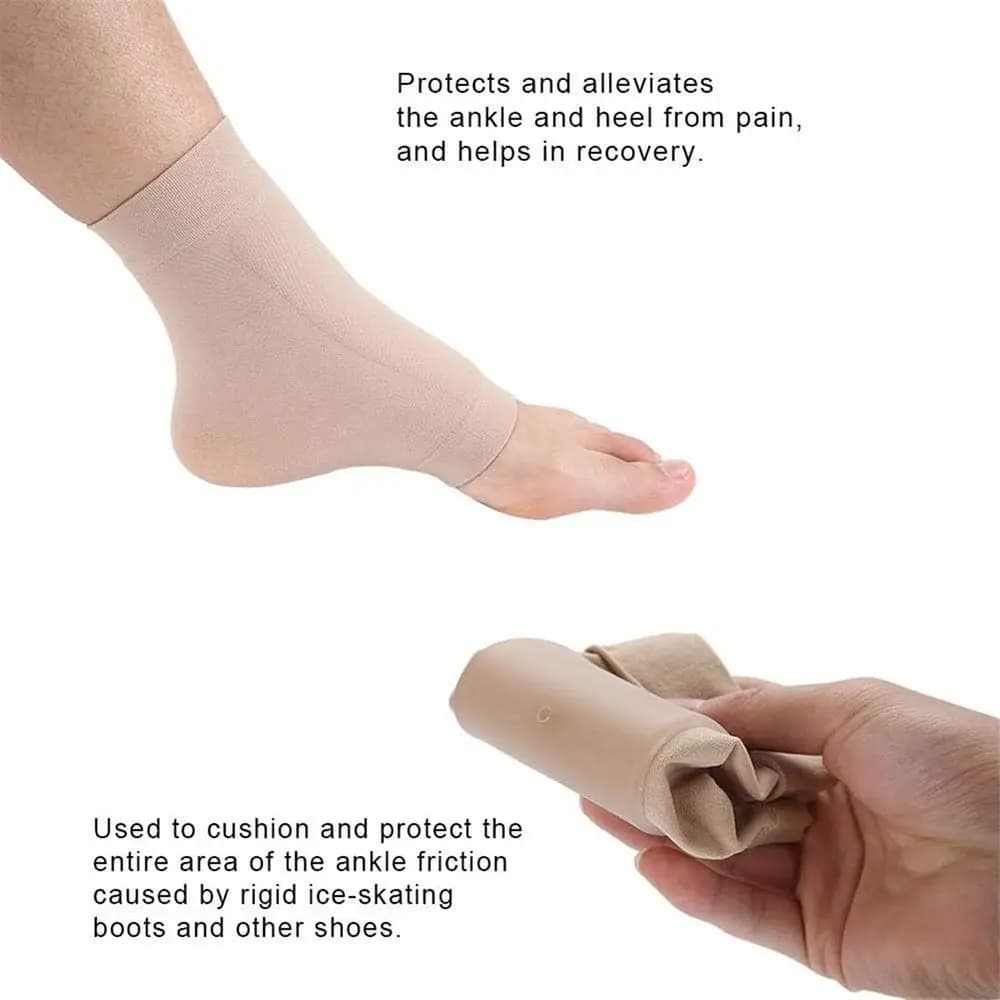1pair Sports Invisible Silicone Gel Socks Elastic Soft Ankle Gel Sleeves Breathable Ankle Compression Sleeve Ski & Boots