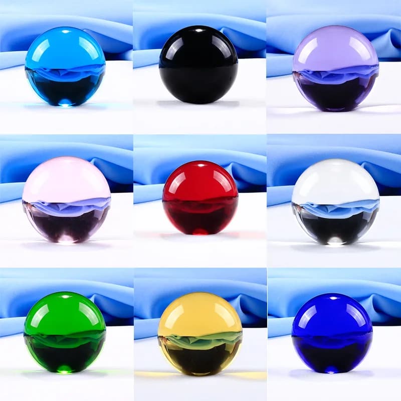 20-100mm sfera di cristallo trasparente palla di luce colorata sfera di vetro accessori per la casa ornamenti artigianato
