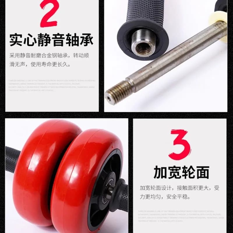 Dual‑Wheel Silent Bearing Ab Roller for Men & Women Abdominal Core Muscle Abs Workout Home Fitness Body‑Building Training