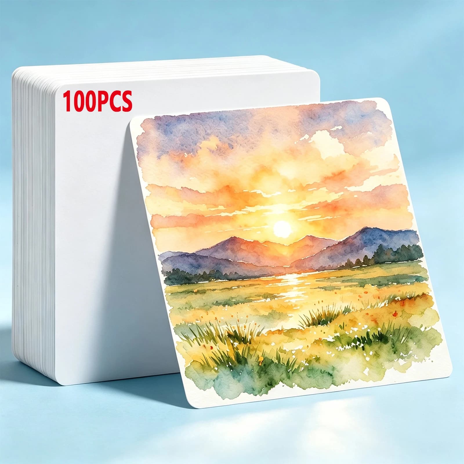 Blank Watercolor Paper Card Portable Postcard Gouache Crayon Watercolor Paper for Draw Sketch Paint School Student Art Supplies