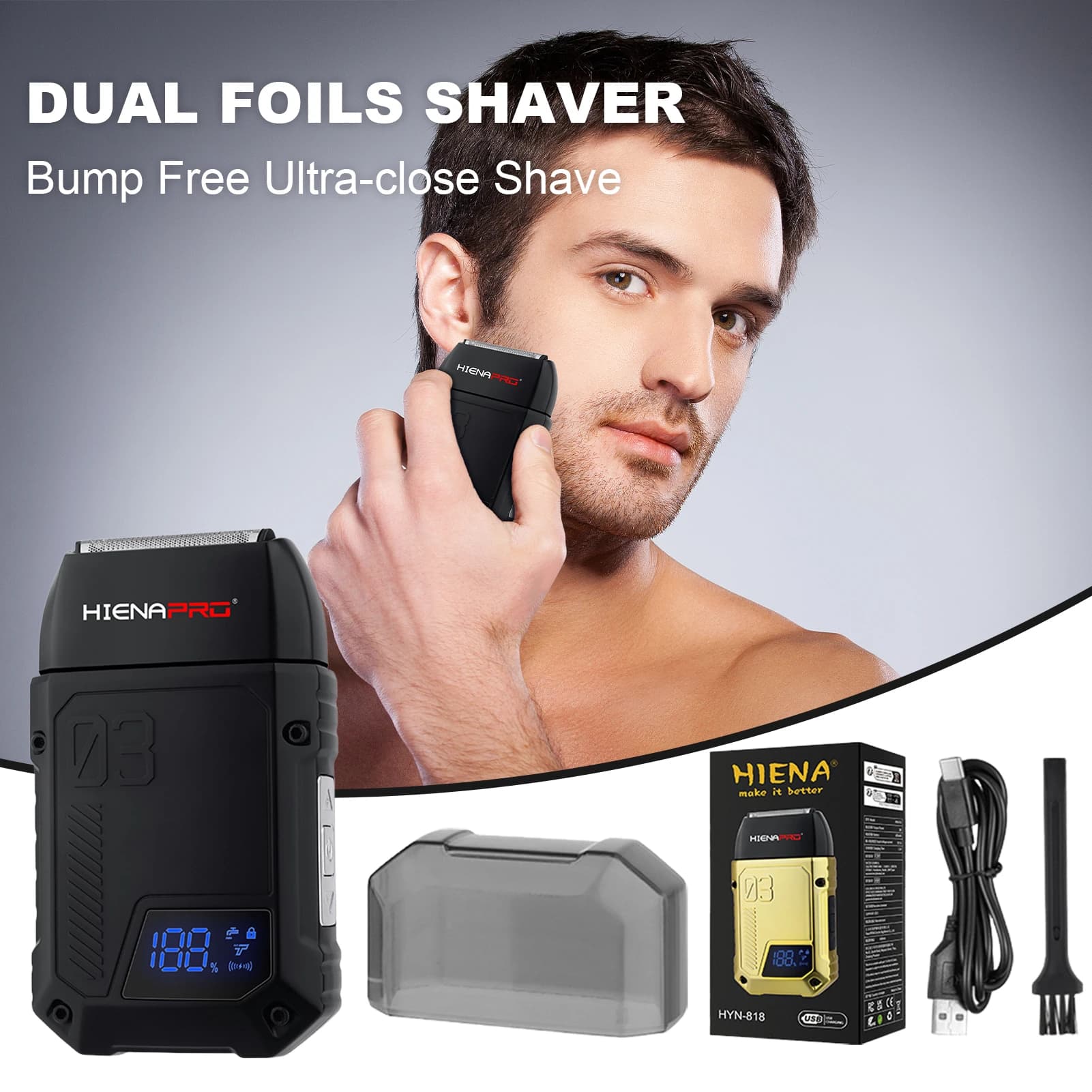 Rasoio Elettrico Senza Fili Impermeabile Mini Rasoio Elettrico per Uomini e Ragazzi per Viso e Barba