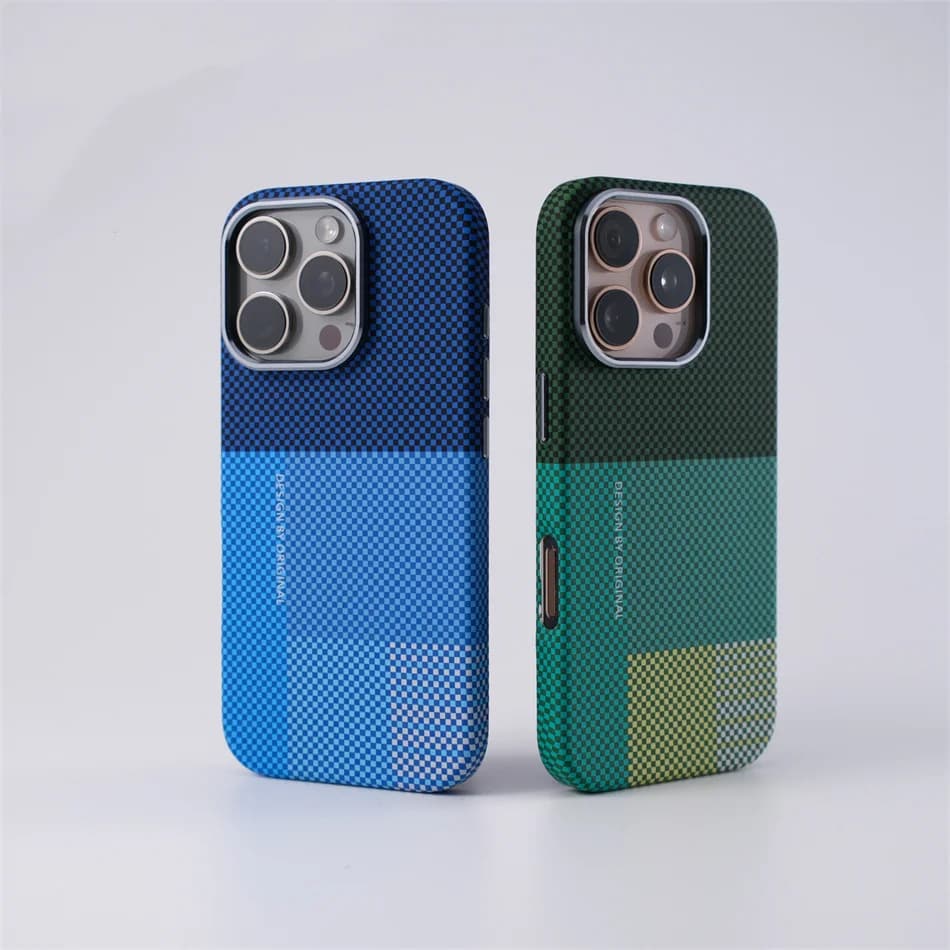 Carbon Fiber Embossed Magsafe Case for iPhone 17 Pro 16 15 14 Pro Max Shockproof housing with magnetic wireless charging alloy lens