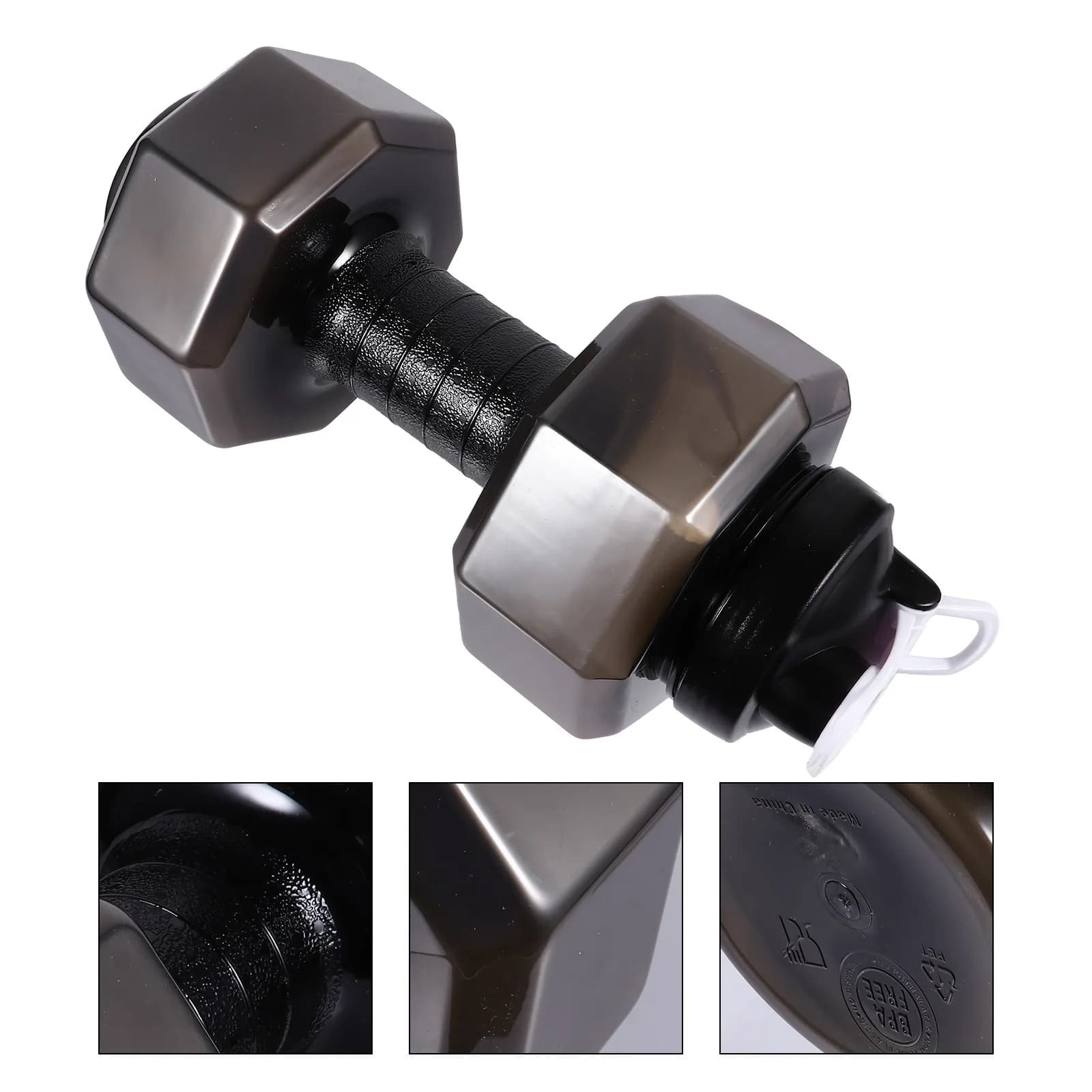 1Pcs Creative Dumbbell Water Bottle Lightweight Sports Drinking Kettle Plastic Bottle for Gym Exercise Hydration