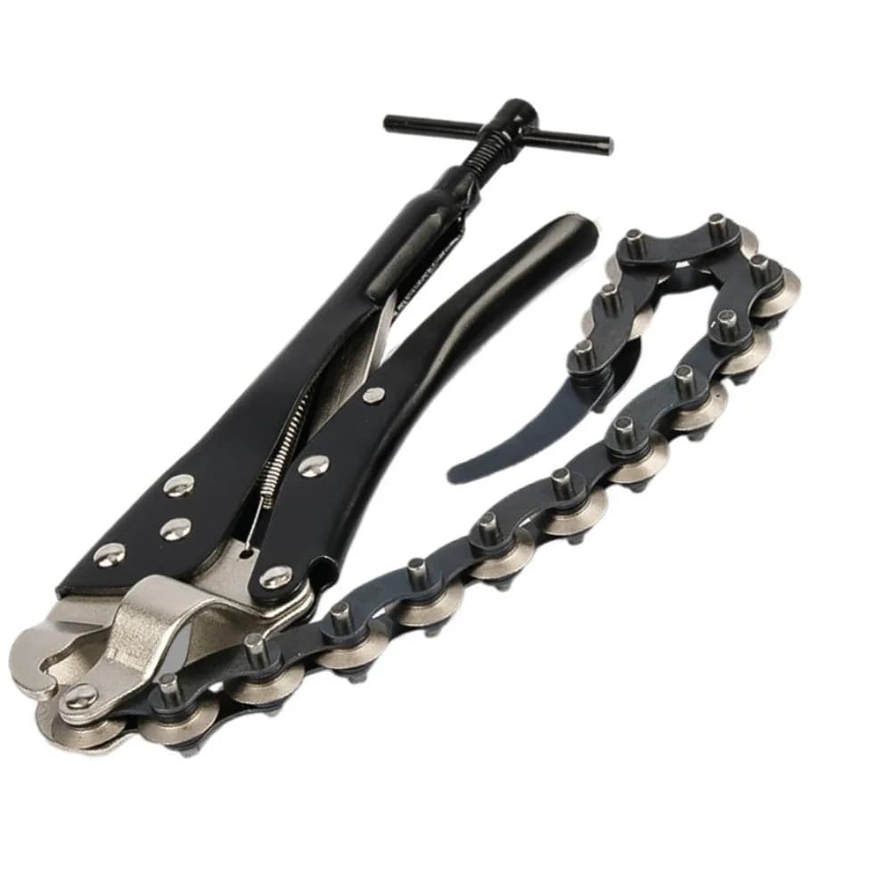 Tagliatubi a Catena in Acciaio al Carbonio con Blocco di Sicurezza, Tagliatubi Universale Multi-Ruota per Impieghi Gravosi