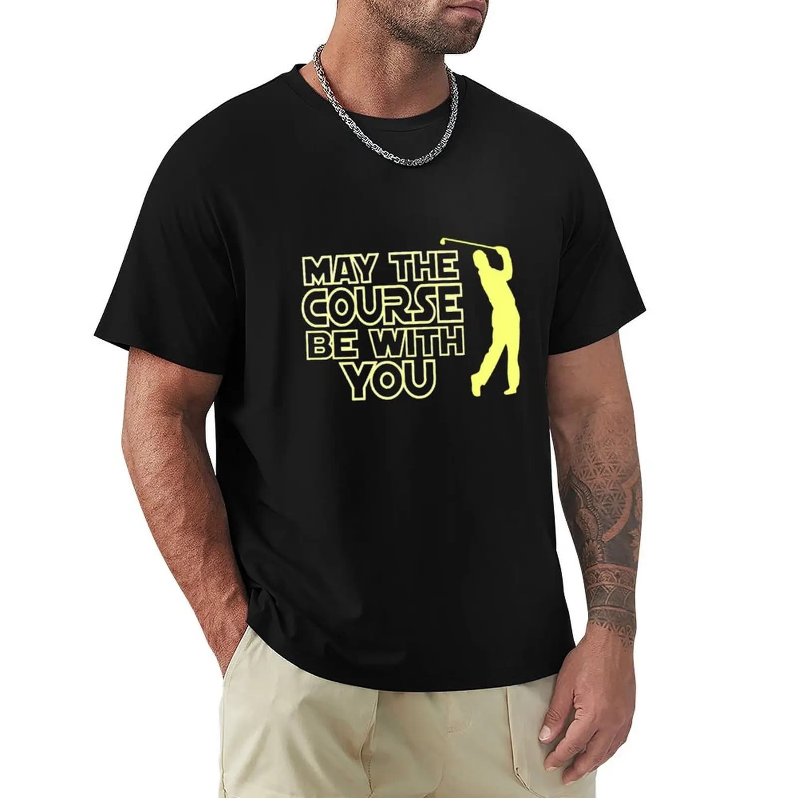 May the Course be with You Divertente maglietta da golf casual a maniche corte, adatta a tutti gli abbinamenti