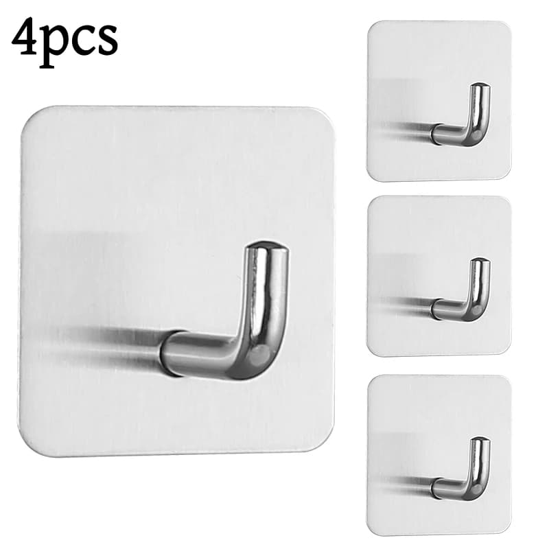 2-4pcs Self-Adhesive Wall Hook Towel Holder Door Cloth Coat Hanger Bathroom Kitchen Hardware Rack Bag Hook Organizer For Hanging