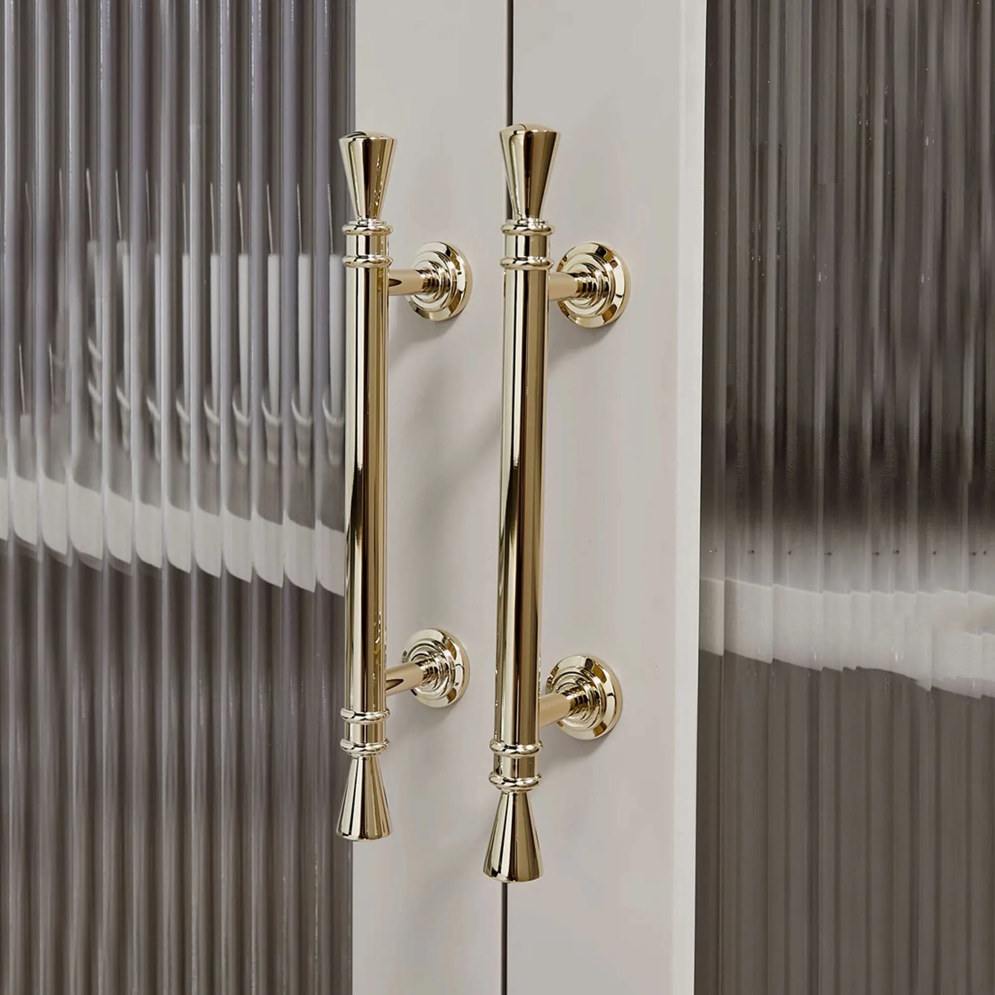 Manopole e maniglie per mobili in oro brillante in ottone massiccio manopola per cassetti con barra a T maniglie per guardaroba di lusso accessori per maniglie dell'armadio da cucina