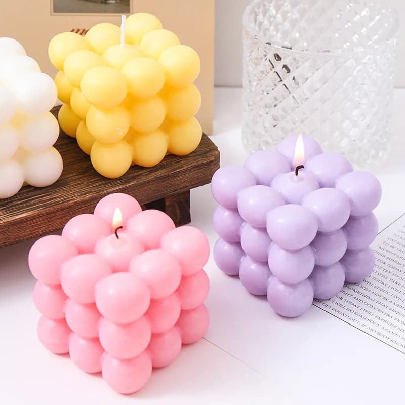 Elegant Perfume Candles in Cube Shape, Wholesale, Home Decorations, Perfume Candle for Birthdays, Creative Gift