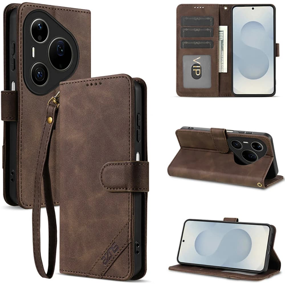 Custodia a Portafoglio in Pelle Pura 90 Pro 5G con Blocco RFID per Huawei Pura 90 Pro Max, Cover di Lusso Pura 90 90Pro, Etui Capa