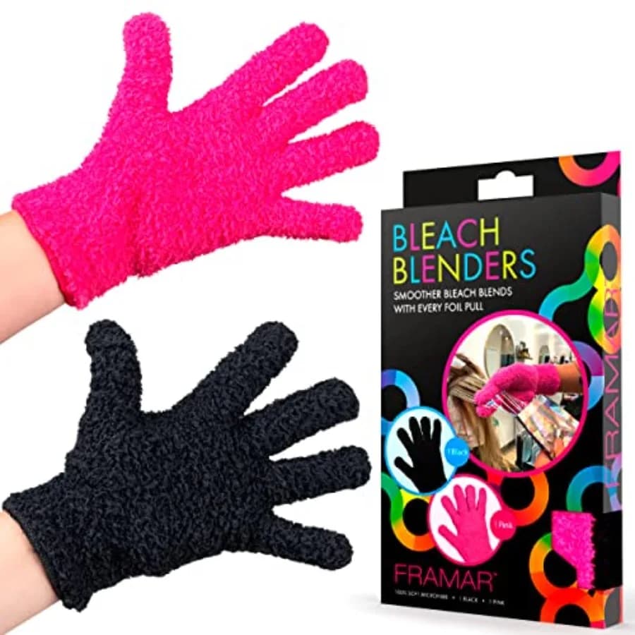 FRAMAR Bleach Blender Microfiber Gloves For Hair Dye Hair Color Gloves, Microfiber Mitt For Cleaning, Hairstylist Essentials, H