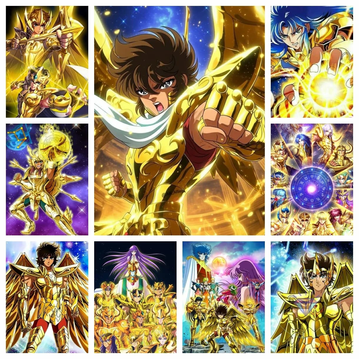 Kit Diamond Painting Saint Seiya - Anime Giapponese 5D Fai da Te, Ricamo a Diamante, Punto Croce, Arte Fatta a Mano, Regalo, Artigianato, Decorazioni per la Casa