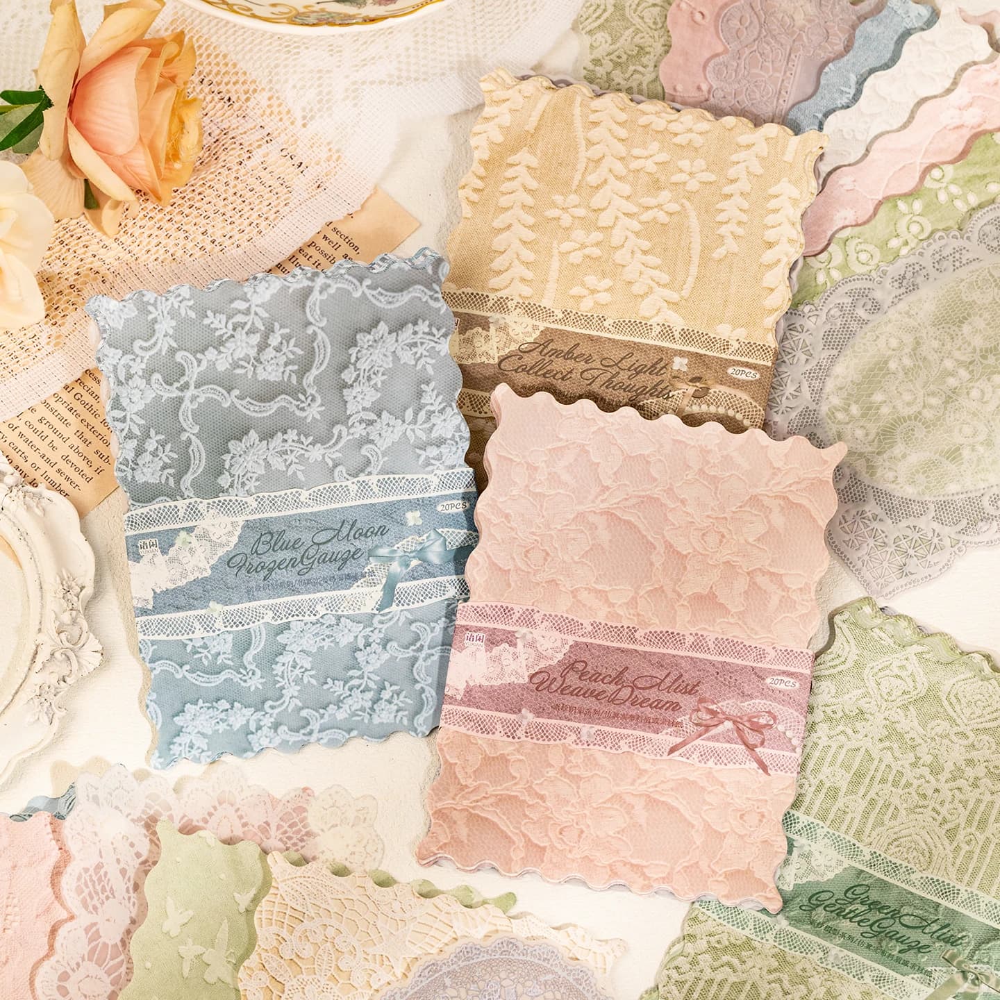 20pcs creative Fabric Texture Scrapbook Vintage Material Paper Kit DIY Junk Journal Collage Photo Album Retro Background paper