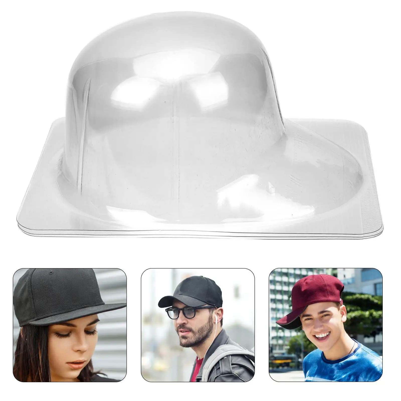 3Pcs PVC Hat Display Stand Hat Holder Rack for Baseball Caps Shape Keeper Drying Storage Support Stand Desktop Shop Home Use