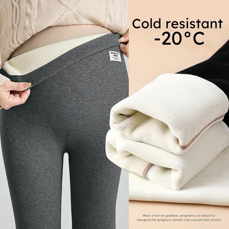 Leggings caldi premaman invernali Leggings ispessiti in pile Pantaloni pancia Vestiti per donne incinte Gravidanza