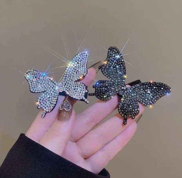 Women's Colorful Butterfly Hairpin Hair Clips Fashion Kids Barrettes Bobby Pins Diamond Butterfly Clip Hairdressing Accessories