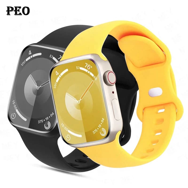 Cinturino per cinturino Apple Watch 10 46mm 44mm 40mm 45mm 41mm 42-38mm Bracciale in silicone cinturino iwatch serie 8 7 se 3 4 5 6 9 49mm