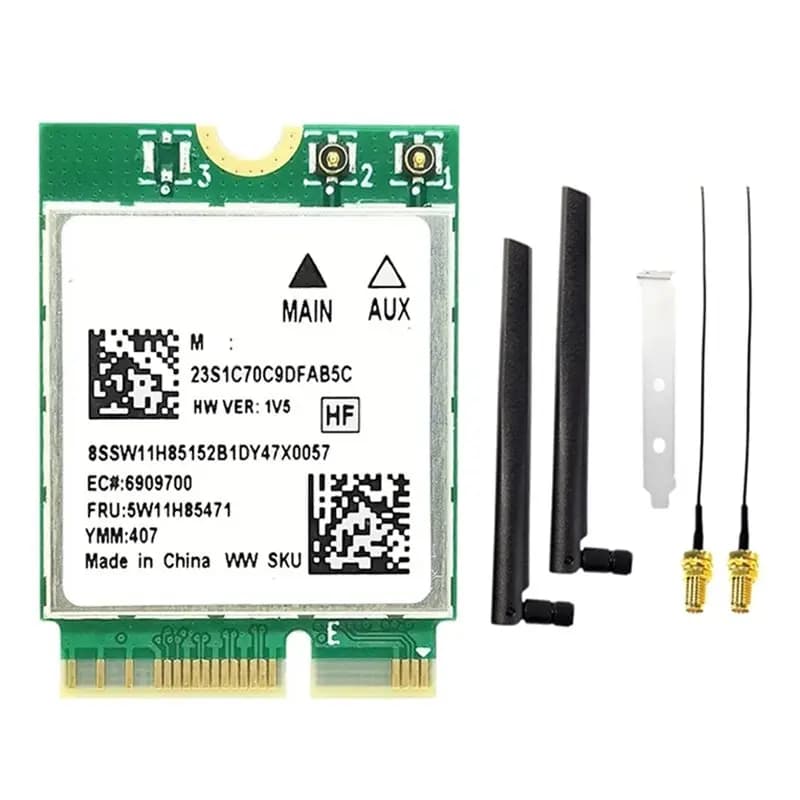 A41Z-RTL8922AE Wifi7 Card+2X8DB Antenna 2.4G/5G/6G 6338Mbps Bluetooth5.4 M.2 NGFF Wireless Wifi Adapter Card For Win10/Win11