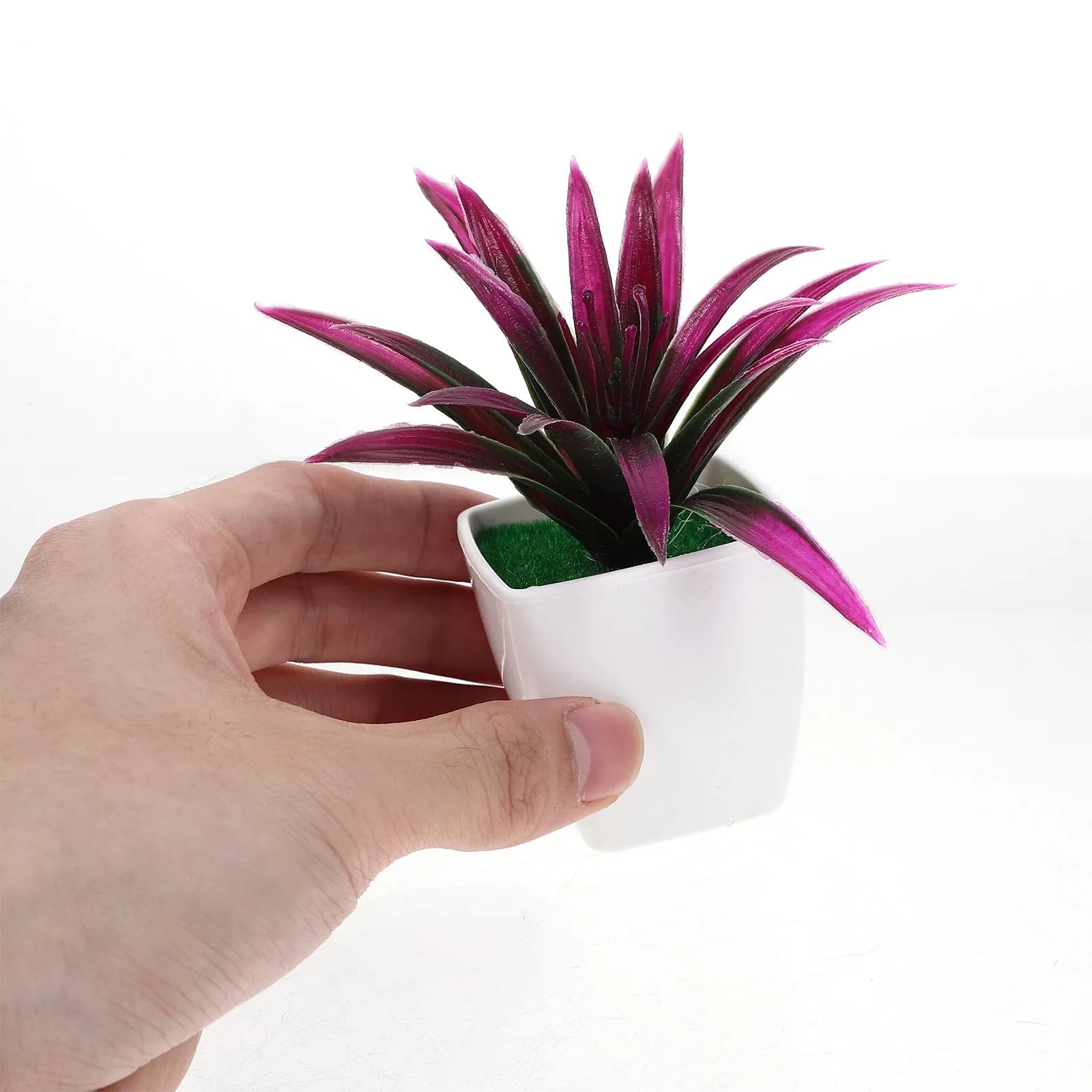 Set di 7 Mini Piante Artificiali in Vaso, Bonsai Finti, Decorazione da Tavolo, Piante Finte in Miniatura per Arredamento Casa