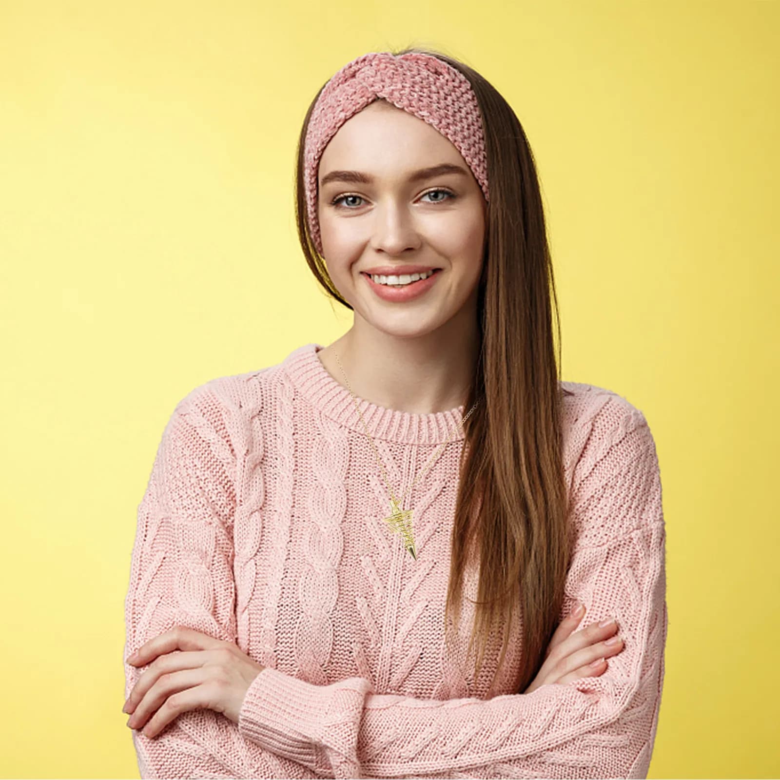 1 pz. Elegante Collana con Pendente a Spirale in Metallo Cavo Leggero e Affusolato, Accessorio per Divinazione e Gioielleria, per Uso Quotidiano
