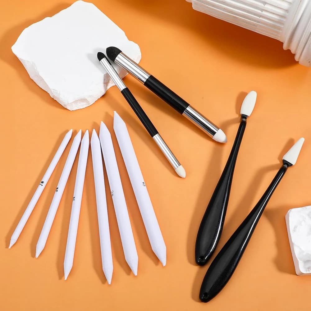 BHBL 9 Pcs Blending Stumps for Drawing, Blendings Sticks Drawing Art Blenders for Student Artist Charcoal Sketch