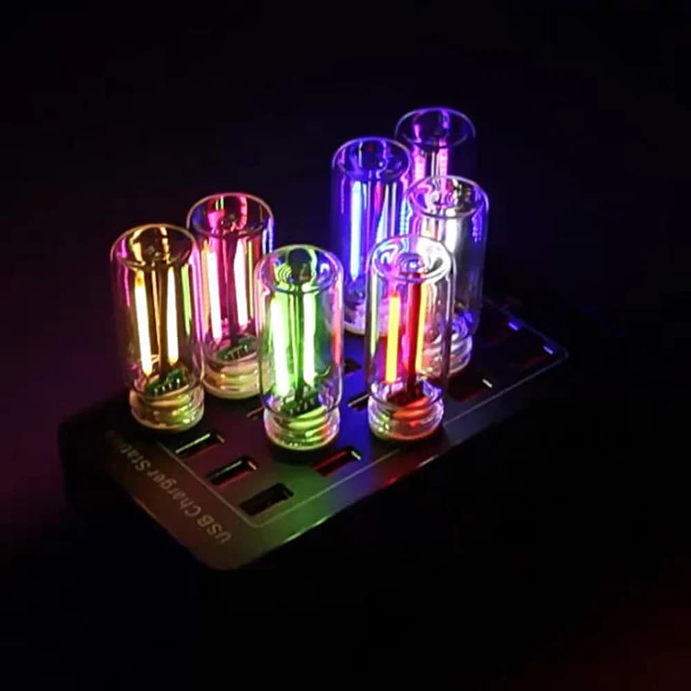 Lampadina LED a Filamento USB 5V con Luce Ambientale, Dimmerabile al Tocco, Stile Retrò Edison, Luce Notturna per Auto, Casa, Stanza, Decorazione Festiva