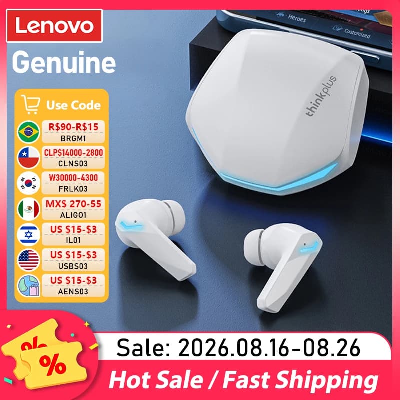 Choice Lenovo GM2 Pro TWS Wireless Bluetooth V5.4 Earphone HD Call Low Latency Headphones Dual Mode Music Gaming Earbuds GM2PRO