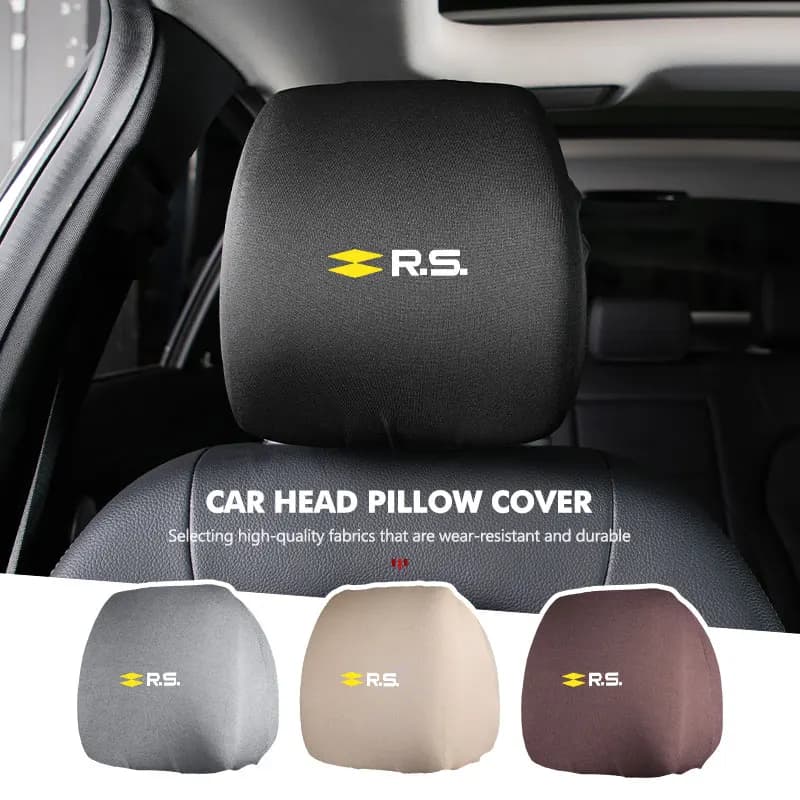 Car Seat Headrest Elastic Pillow Protective Cover Accessories For Renault RS Kadjar Captur Clio Megane 2 3 4 RS Koleos Logan