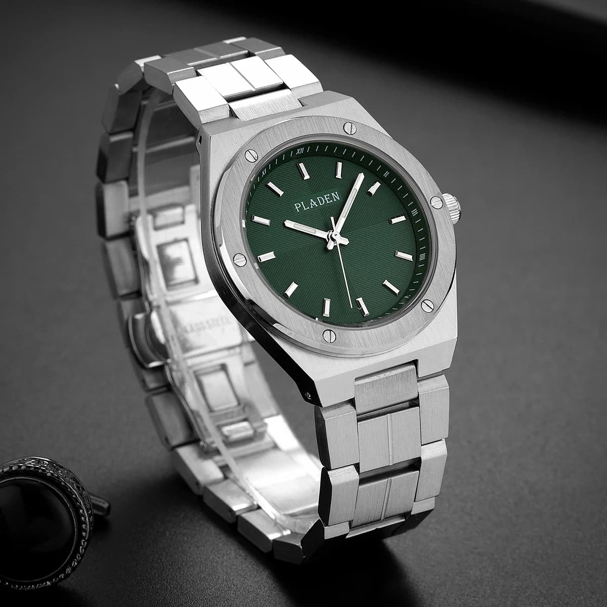 PLADEN Orologi da uomo d'affari di moda quadrante rotondo luminoso impermeabile calendario display orologi al quarzo uomo nuovo regalo vendita calda
