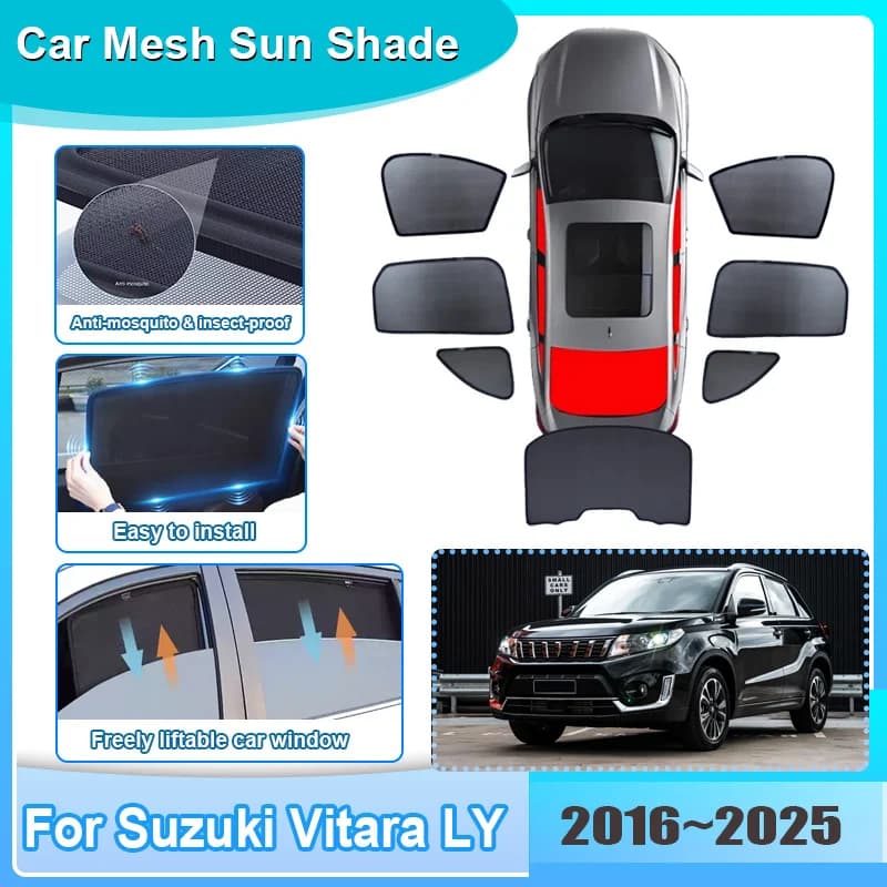 Car Window Sunshade For Suzuki Vitara LY Escudo 2016-2025 Visor Mesh Anti-UV Heat Insulation Windshield Curtain Auto Accessories