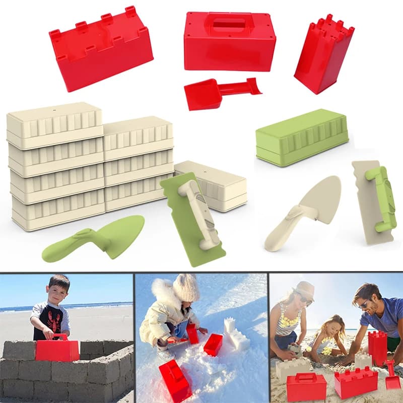 Stampo per mattoni da neve per bambini Gioca con strumenti sulla neve Giocattoli da spiaggia Sandbox Castello Costruzione di pareti di mattoni di sabbia Stampi Giochi estivi all'aperto al mare