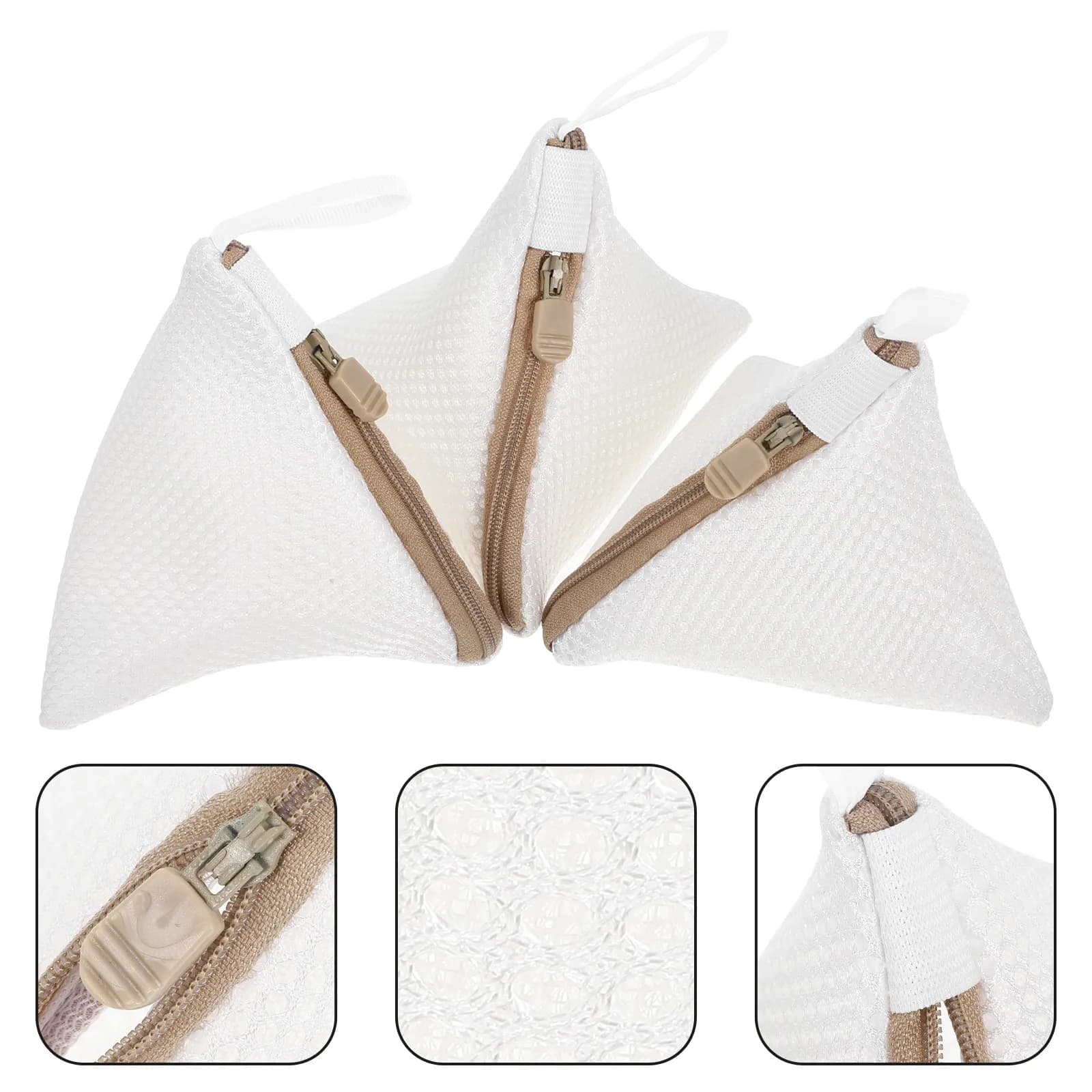 3Pcs Laundry Bags Thickened Polyester Mesh Mini Washing Machine Wash Pouch for Delicate Clothes Lingerie Bra Travel Mesh Net Bag