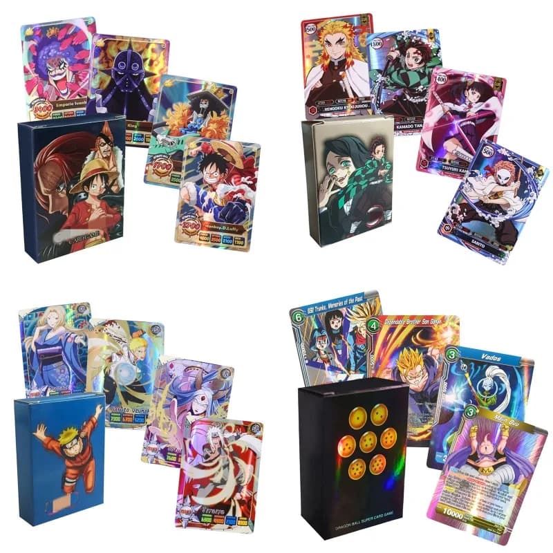 2025 Nuovo inglese 50 Dragon Ball Super Saiyan One Piece Ghost Blade Flash Card Gioco di carte da collezione Carta da battaglia