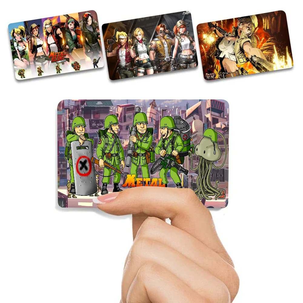 Gioco Metal Slug Fashion Matte Gold Silver Black Matte Film Skin Nastro adesivo per carta di debito di credito bancaria