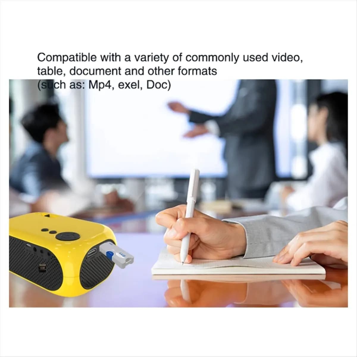 Proiettore Portatile Mini A26Z 360P LED con Altoparlante e Telecomando per Campeggio Esterno, Spina EU