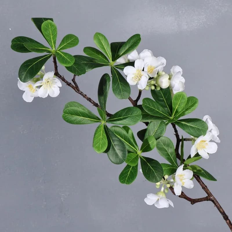 4pcs Simulation Flowers Green Plant Silk Paulownia Fake Flower Artificial White Paulownias Branch Restaurant Decoration