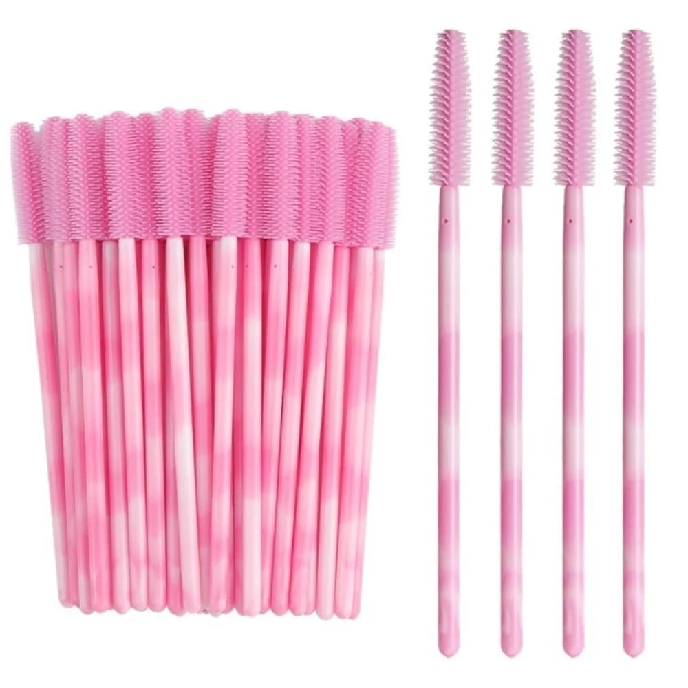 50 Pezzi Spazzole Monouso per Ciglia, Strumenti per il Trucco, Applicatori in Silicone per Mascara, Microbrush, Pettine per Sopracciglia Colorato