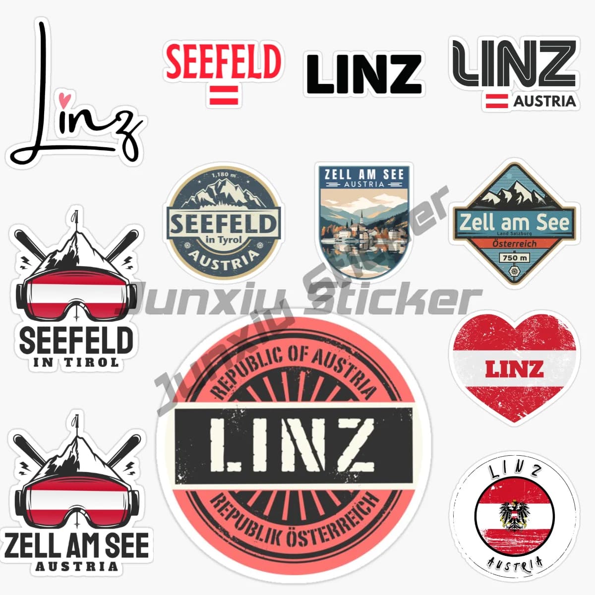 Linz SEEFELD ZELL AM SEE AUSTRIA Ski Paradise Tourism Car Sticker Bike Styling Laptop Funny Decalcomania Vinyl Sticker
