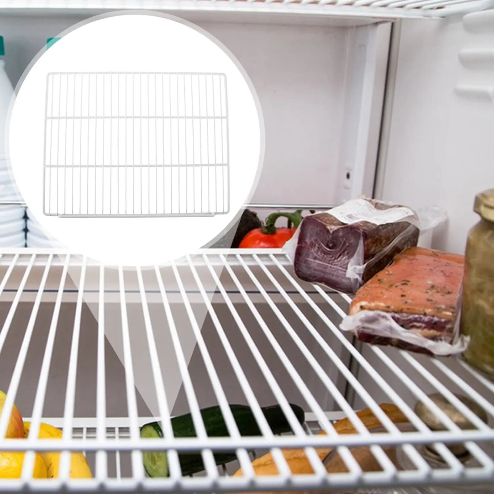 Scaffale per Frigorifero in Rete Metallica Resistente, Organizzatore Versatile per Frigo e Congelatore, Divisorio per Uso Domestico e Commerciale