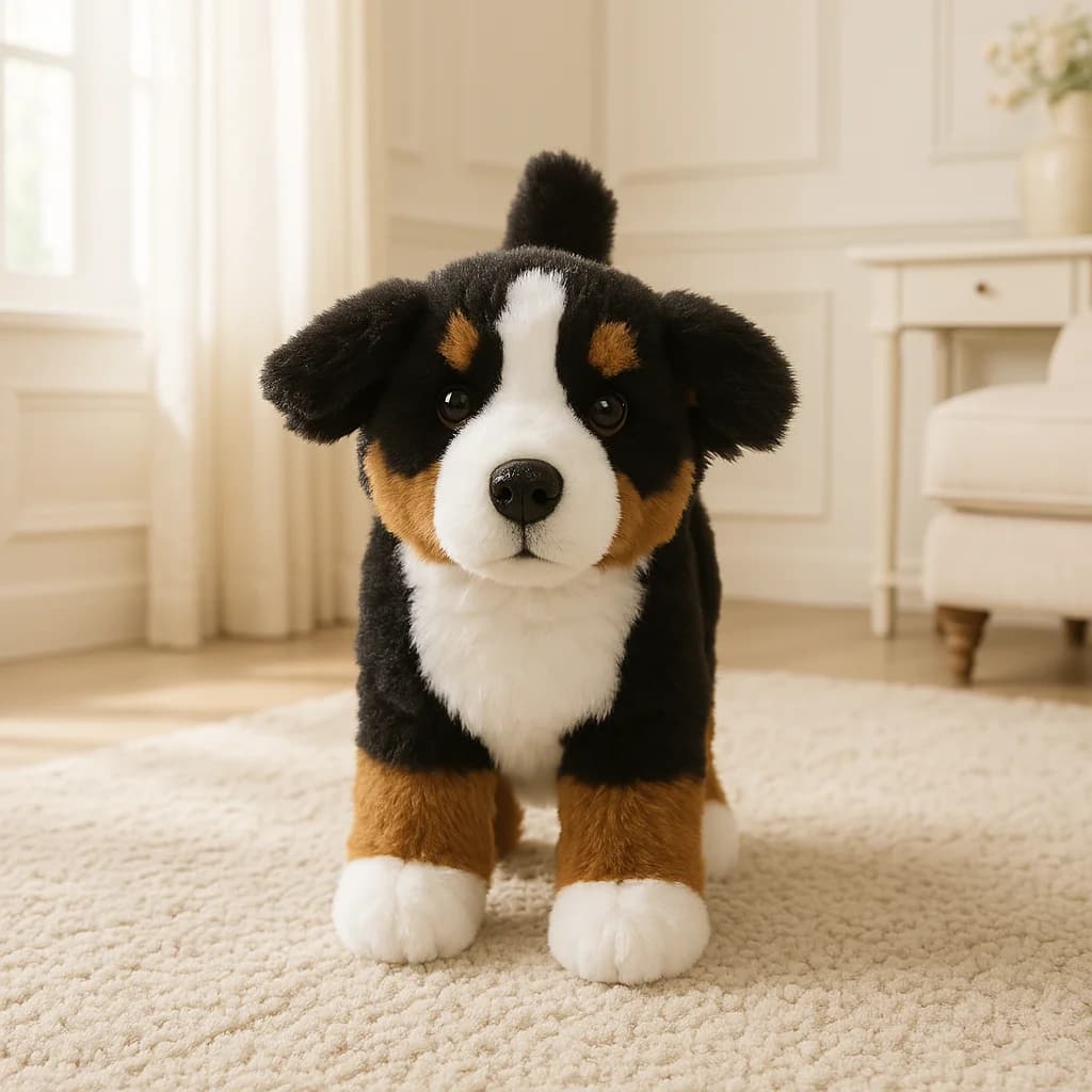 Peluche per cani da montagna berno da 9,8 pollici Bambola per cani super realistica Bambola compagno confortante Regalo di compleanno per bambini Pet Dog Shap