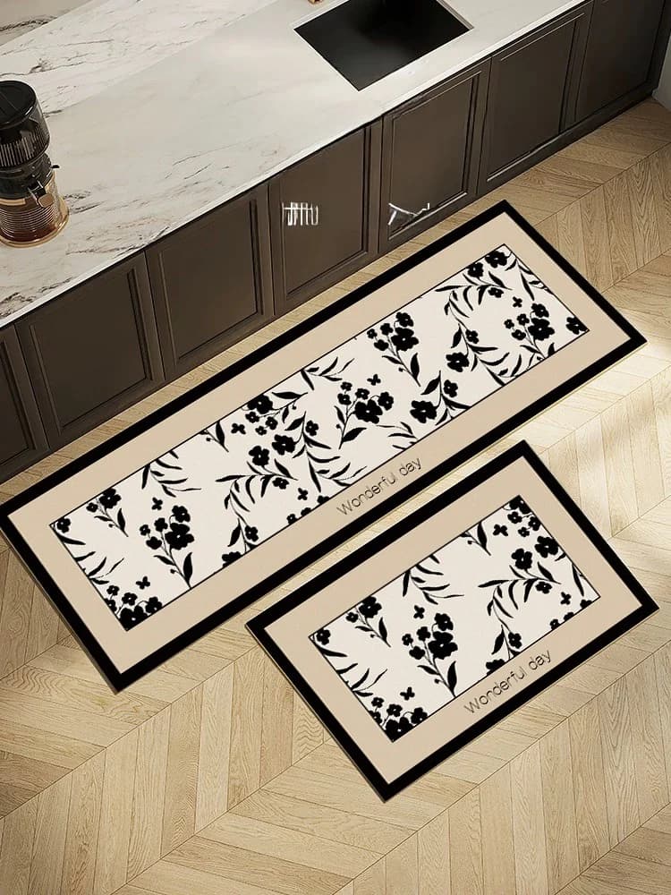 Assorbente Cucina Bagno Silicone Dendroid Qui Tappetino per porta a secco Tappeto antiscivolo Uso domestico Tappetino Pianta motivo floreale