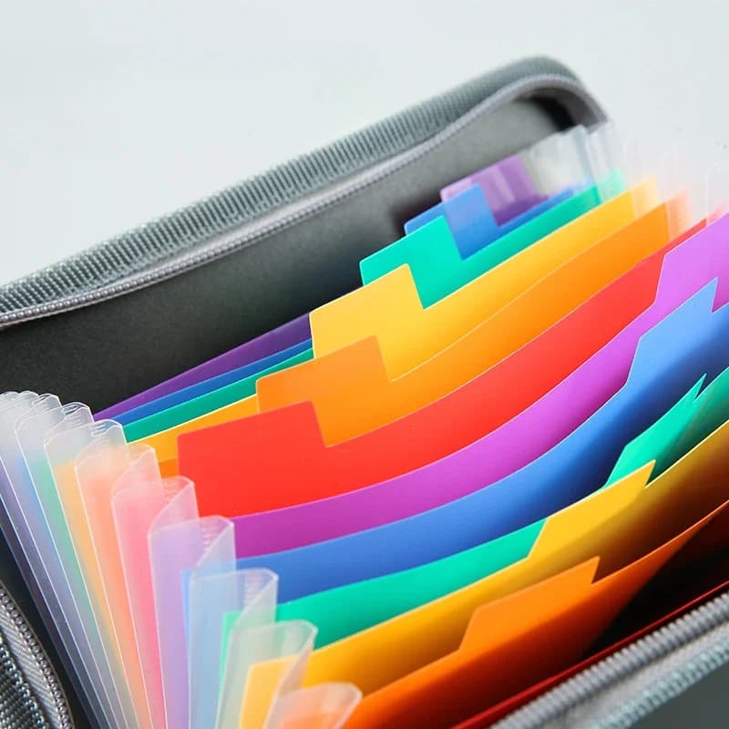 Cartella Portadocumenti Espandibile A6 Colorata con 13 Scomparti, Porta Documenti e Contanti, Organizer con Cerniera per Ufficio