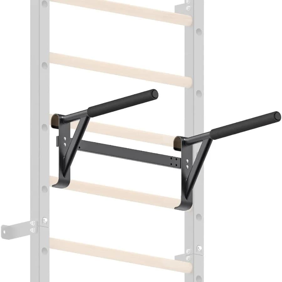 Barra per stallo da ginnastica Scala svedese da 2"x2" con foro da 1" Barra per trazioni montata a parete Scala per sospensione Allenatore Impugnature in legno massello