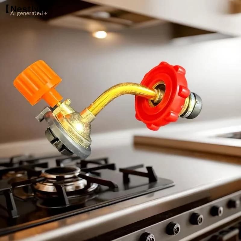 Connettore Adattatore per Ricarica Bombole Gas Butano, Valvola di Gonfiaggio per Serbatoi Gas da Esterno, Connettore per Riempimento Bombole, Accessori da Campeggio