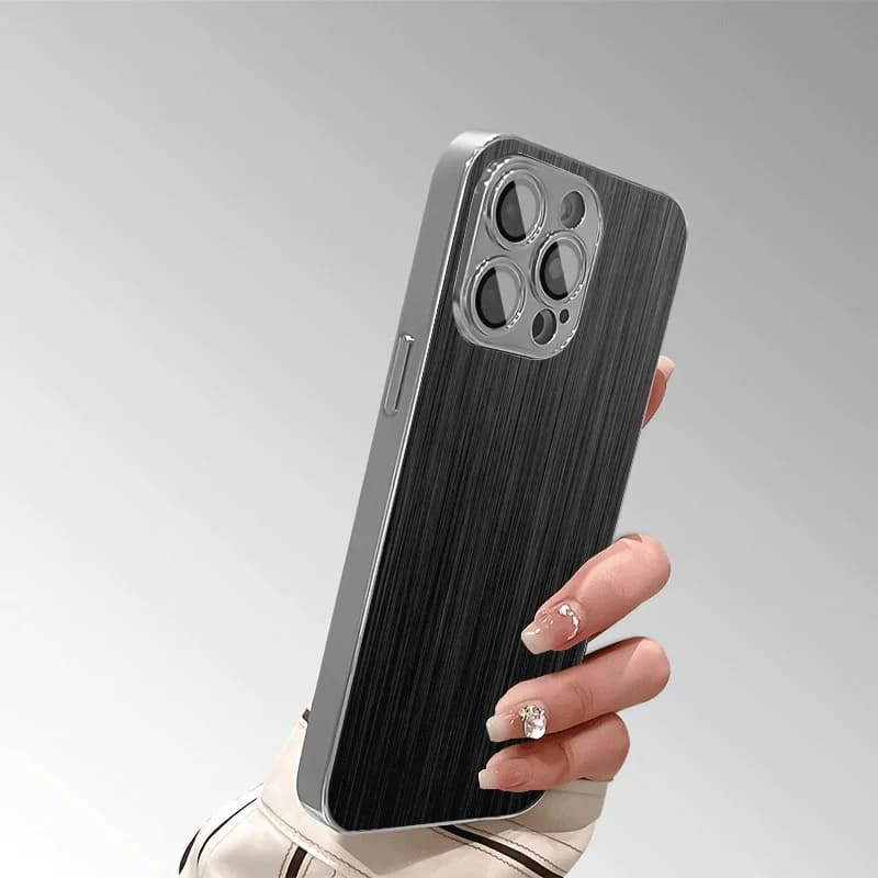 Dark gray patterned glass phone case suitable for iPhone 17 16 15 14 13 12 11 Pro/Max/Plus anti drop and shockproof back cover