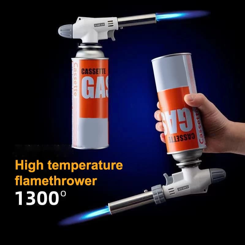 Portable Welding Gas Torch Flame Nozzle Butane Burner Outdoor Camp BBQ Flamethrower Kitchen Supplies Welding Equipment