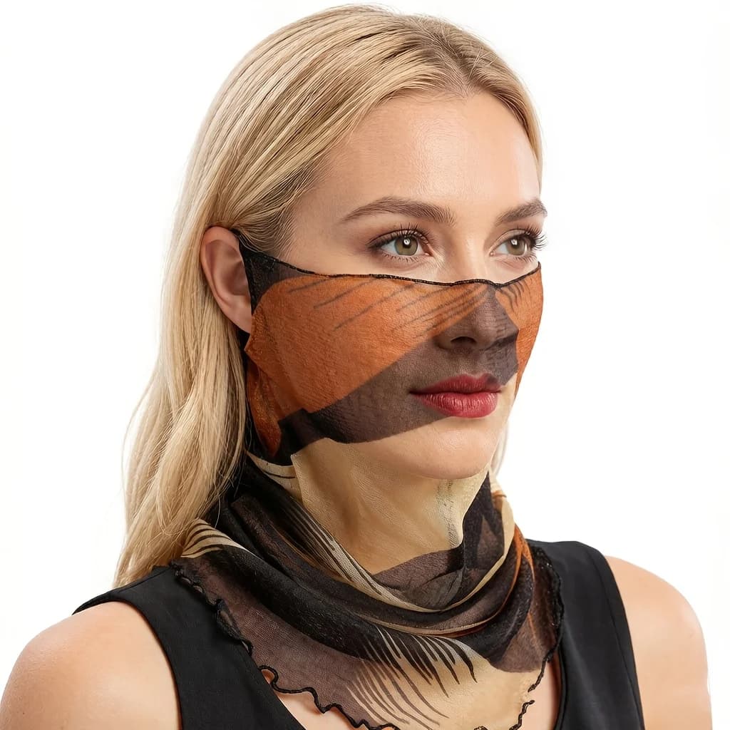 Copricapo da donna a forma di collana, modello sottile, maschera da indossare sulle orecchie, velo, sciarpa piccola di nuovo stile, sciarpa da collo, protezione per il collo