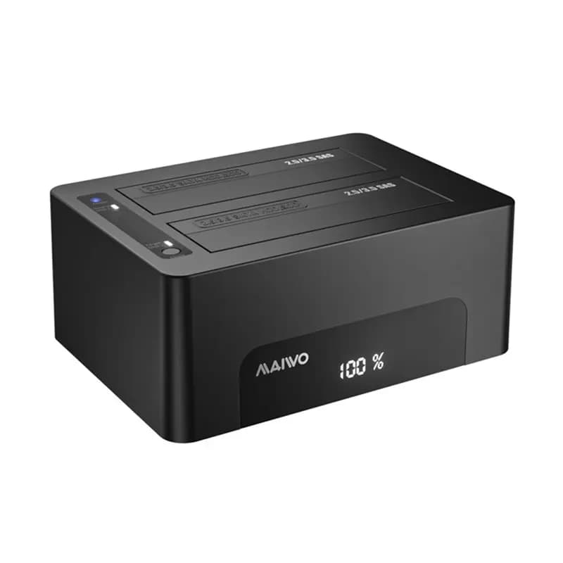 ABUO-MAIWO External Hard Drive Enclosure Two-Way SAS To SATA Clone Docking Station For 2.5"/3.5" HDD/SSD